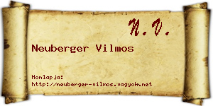 Neuberger Vilmos névjegykártya